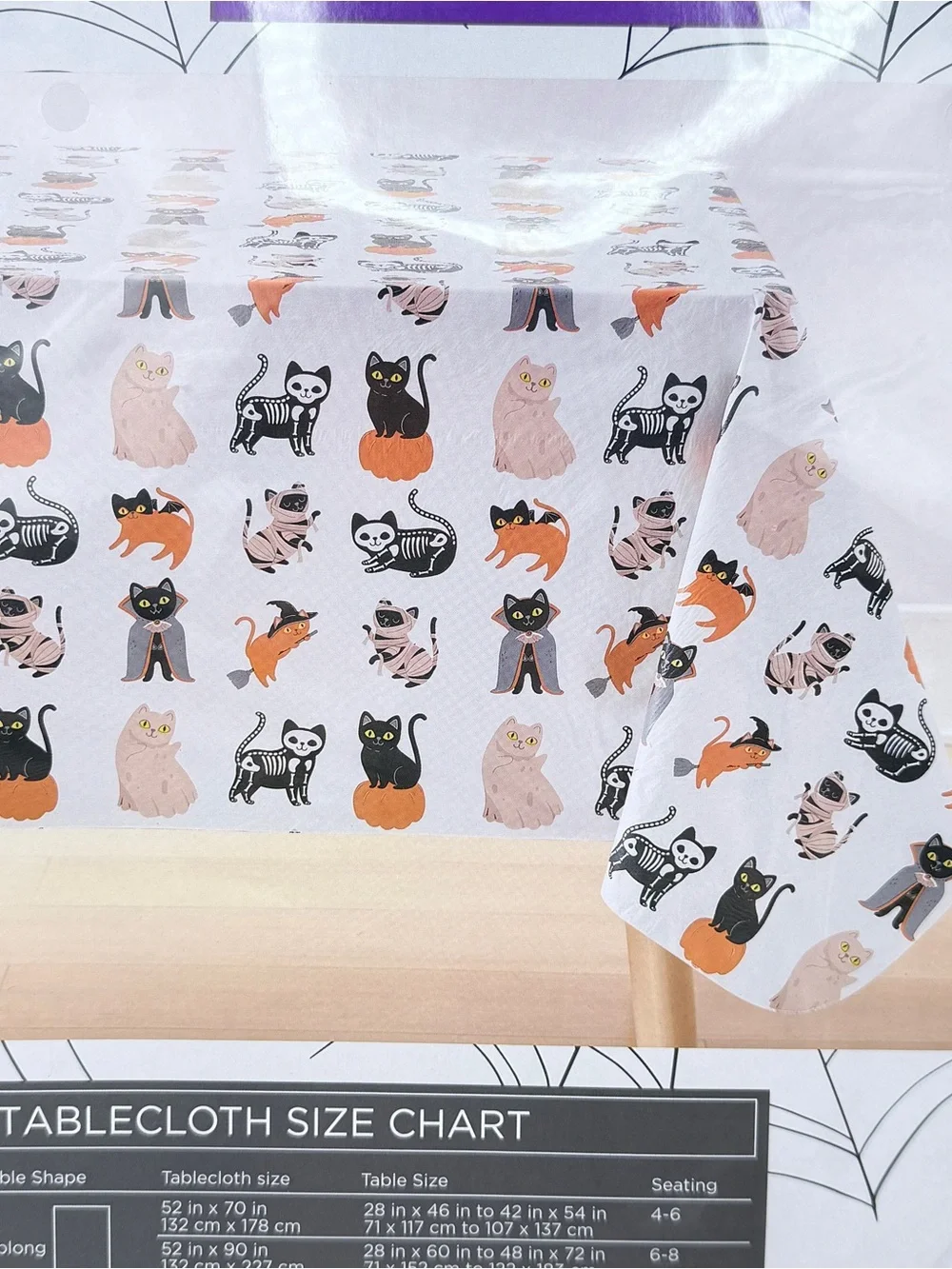 NEW Cats In Halloween Costumes PEVA Tablecloth